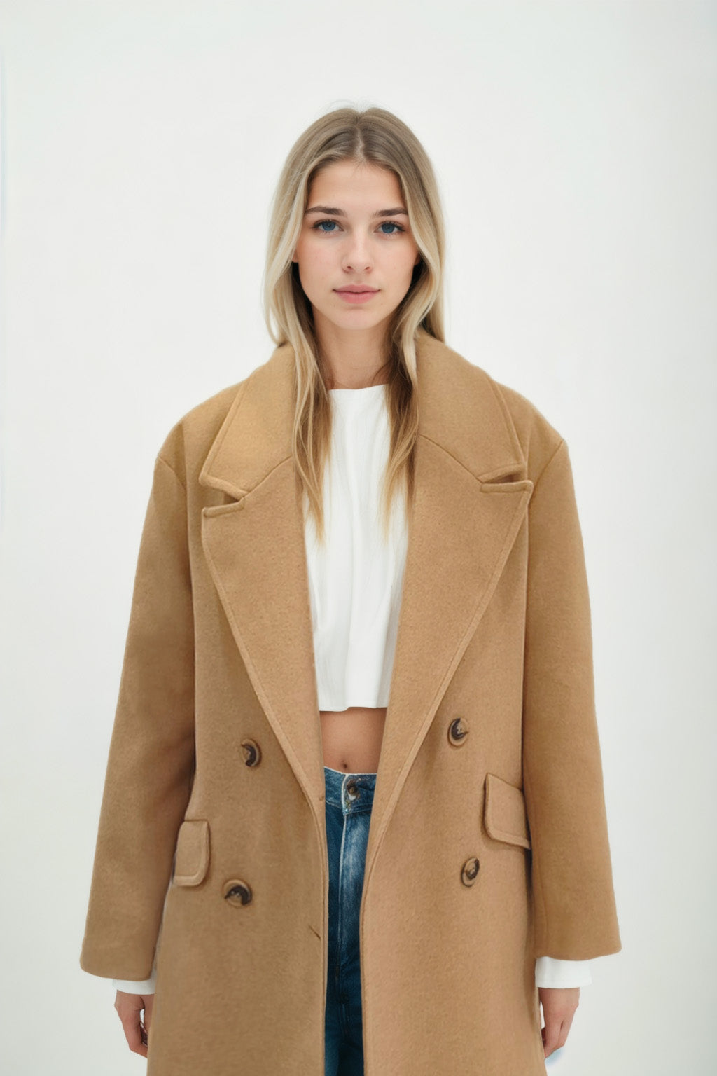 LONG JACKET WITH LOW SHOULDERS