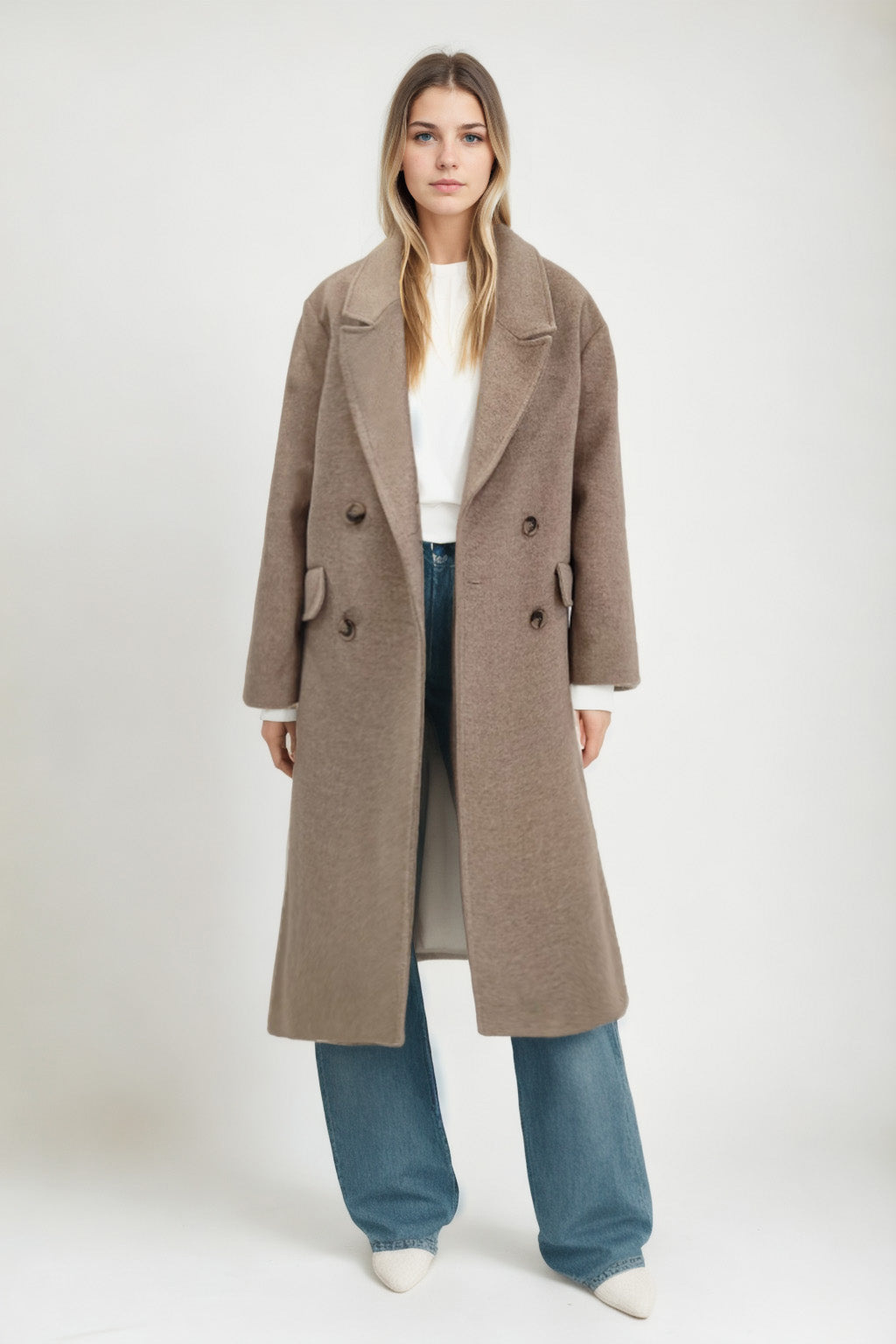 LONG JACKET WITH LOW SHOULDERS