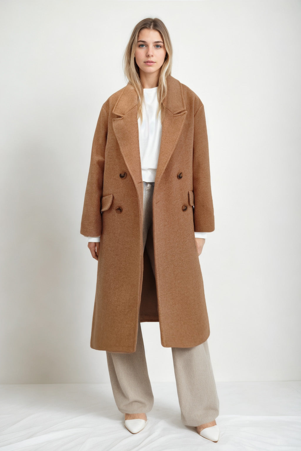 LONG JACKET WITH LOW SHOULDERS
