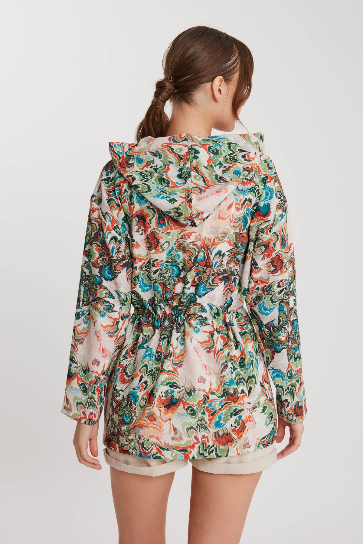 EBRULI PATTERN ROUGH HOODIE JACKET