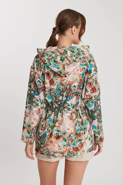 EBRULI PATTERN ROUGH HOODIE JACKET