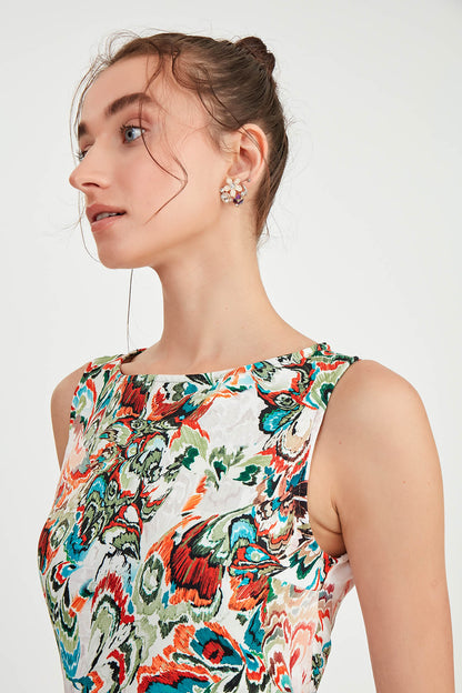 EBRULI PATTERN  SLEEVELESS DRESS