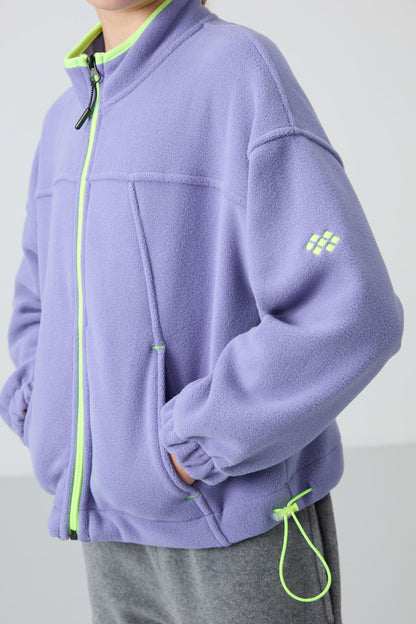 Plato Thick Soft Textured Standard Fit Embroidered Fleece Girls' Sweatshirt - 75157