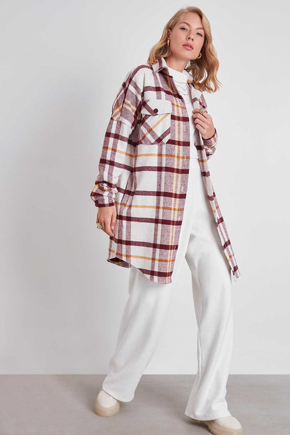 PLAID POCKET LUMBERJACK SHIRT DRESS
