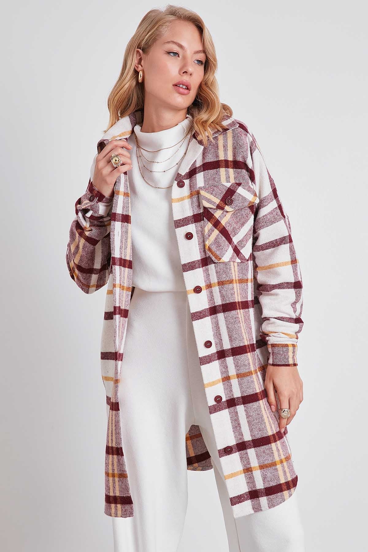 PLAID POCKET LUMBERJACK SHIRT DRESS