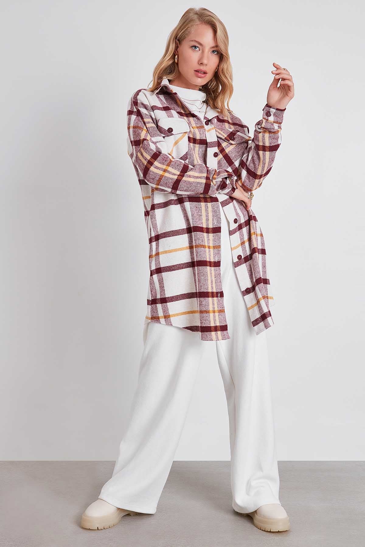 PLAID POCKET LUMBERJACK SHIRT DRESS