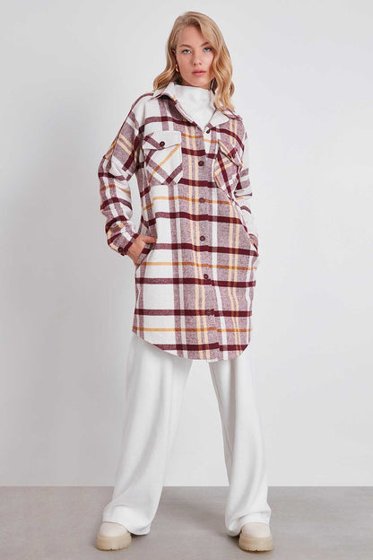 PLAID POCKET LUMBERJACK SHIRT DRESS