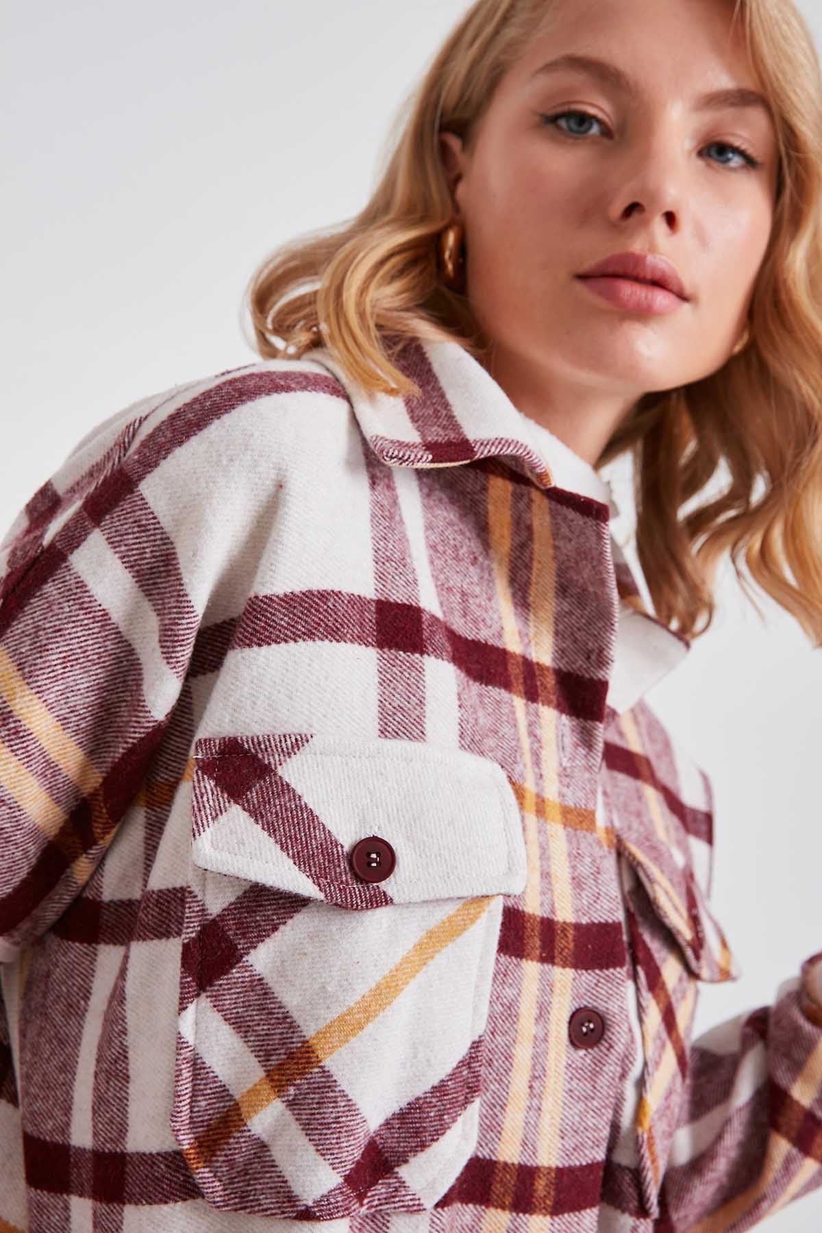 PLAID POCKET LUMBERJACK SHIRT DRESS