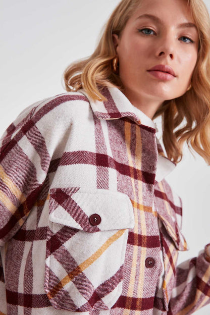 PLAID POCKET LUMBERJACK SHIRT DRESS