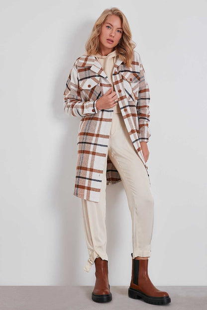 PLAID POCKET LUMBERJACK SHIRT DRESS