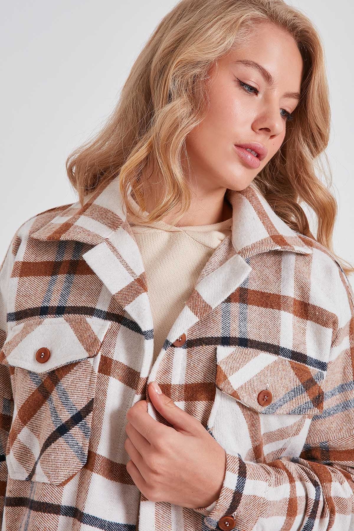 PLAID POCKET LUMBERJACK SHIRT DRESS