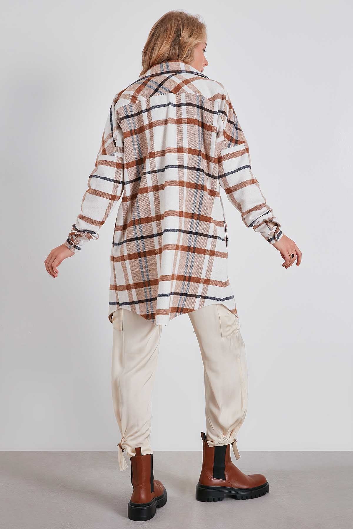 PLAID POCKET LUMBERJACK SHIRT DRESS