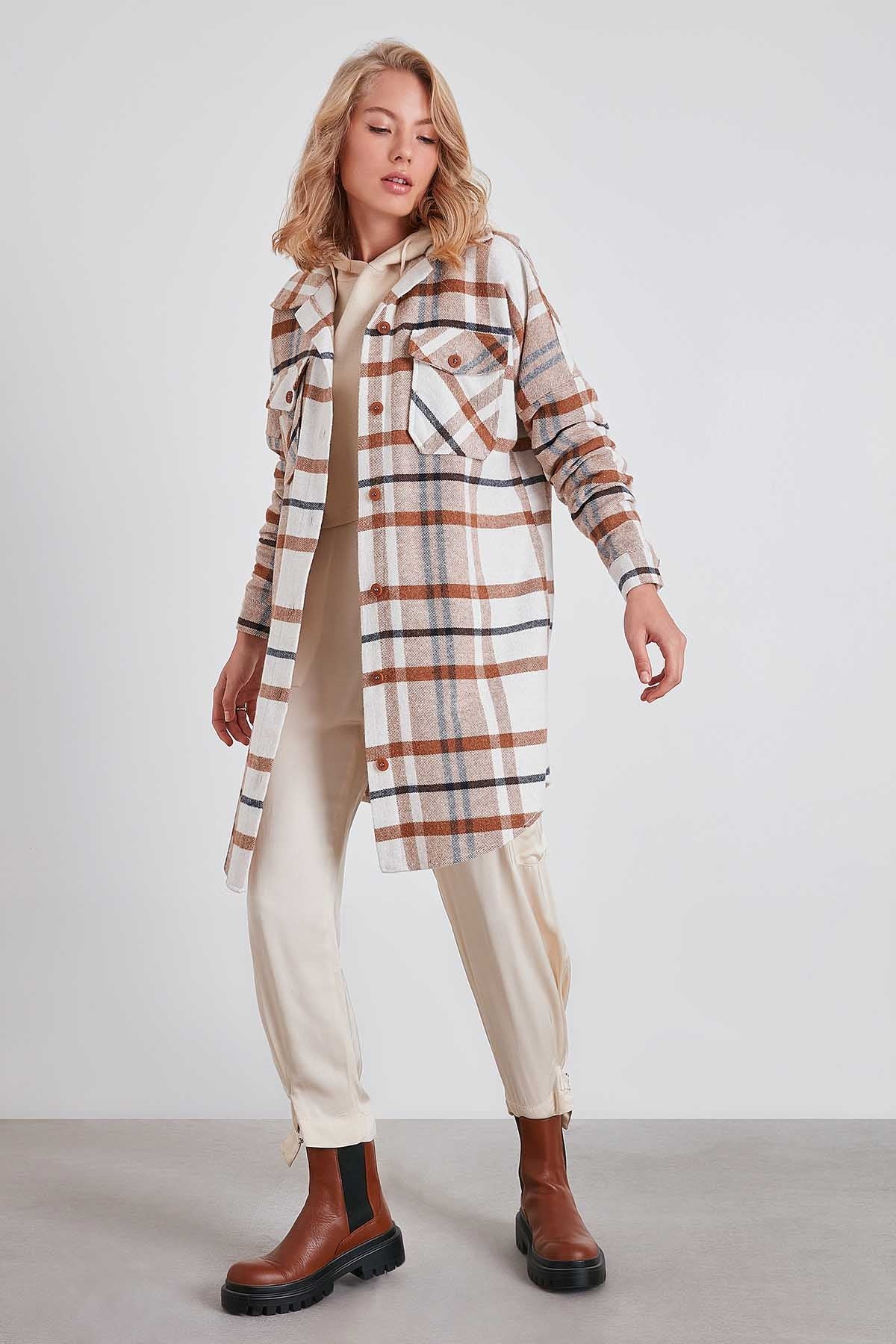 PLAID POCKET LUMBERJACK SHIRT DRESS