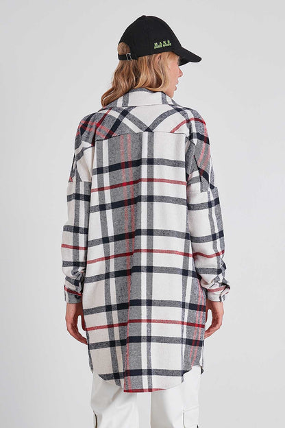 PLAID POCKET LUMBERJACK SHIRT DRESS