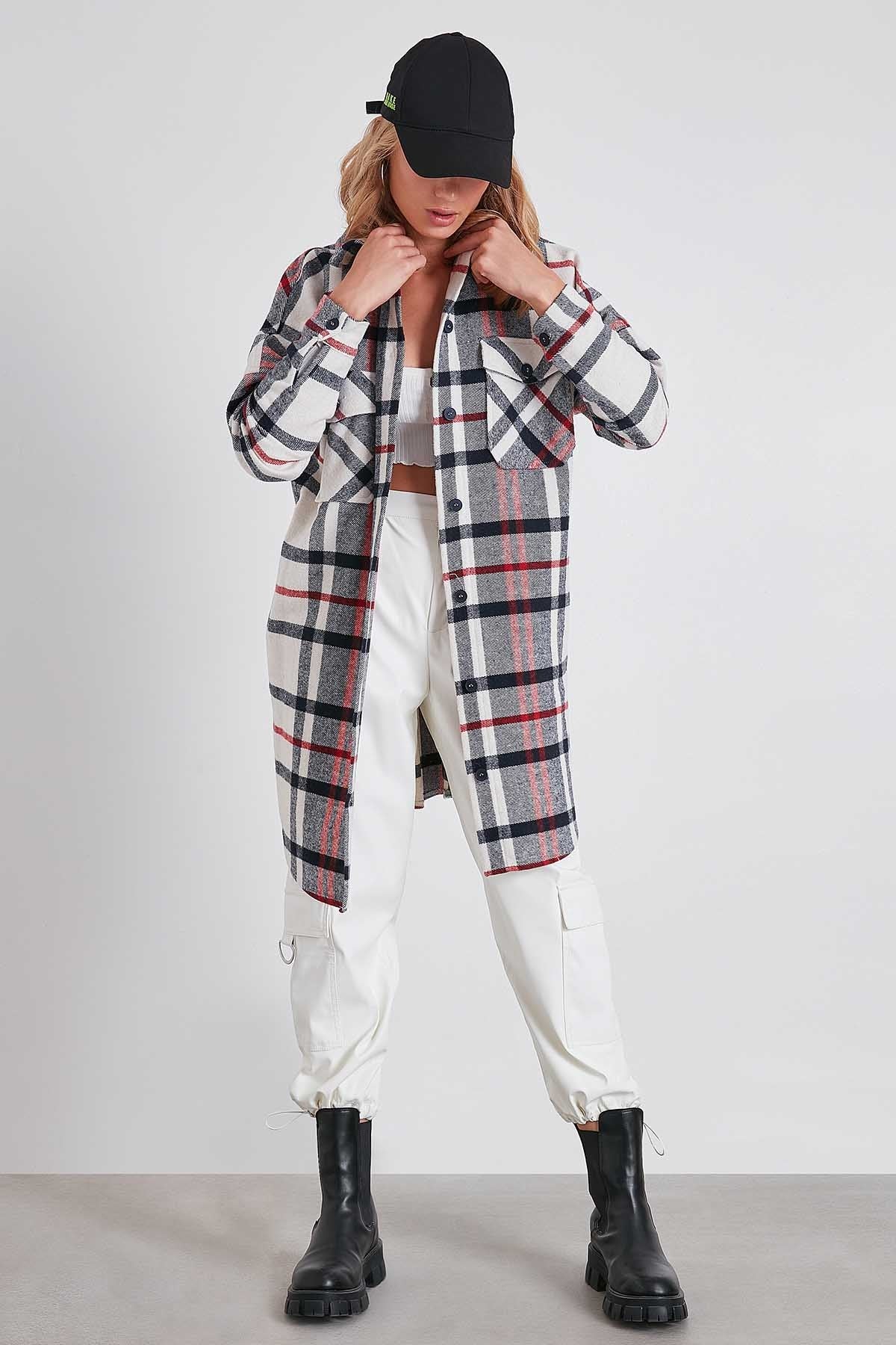 PLAID POCKET LUMBERJACK SHIRT DRESS