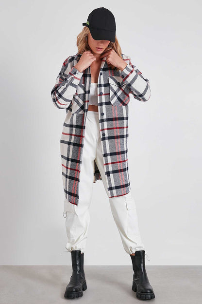 PLAID POCKET LUMBERJACK SHIRT DRESS