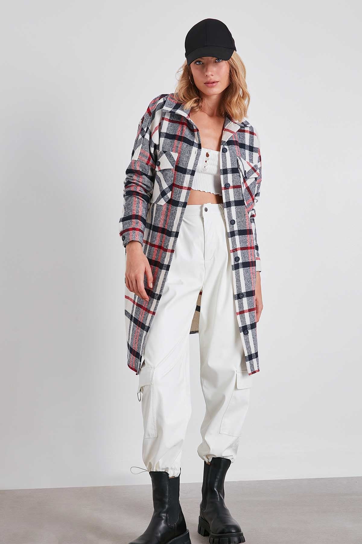 PLAID POCKET LUMBERJACK SHIRT DRESS