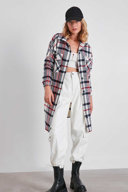 PLAID POCKET LUMBERJACK SHIRT DRESS