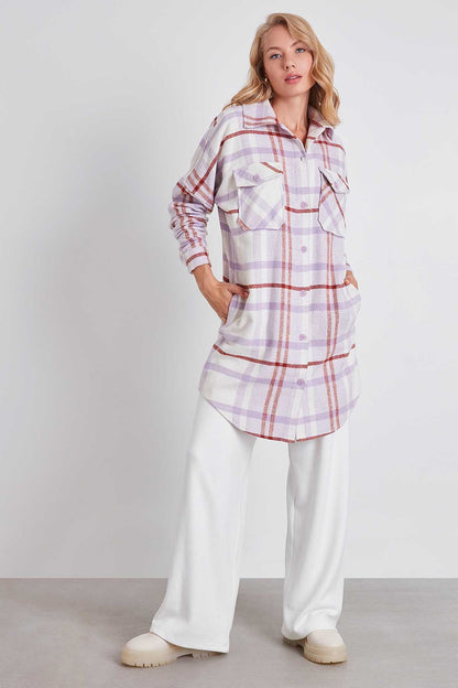 PLAID POCKET LUMBERJACK SHIRT DRESS