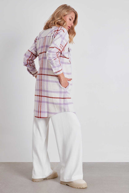 PLAID POCKET LUMBERJACK SHIRT DRESS