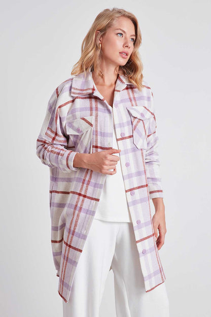 PLAID POCKET LUMBERJACK SHIRT DRESS