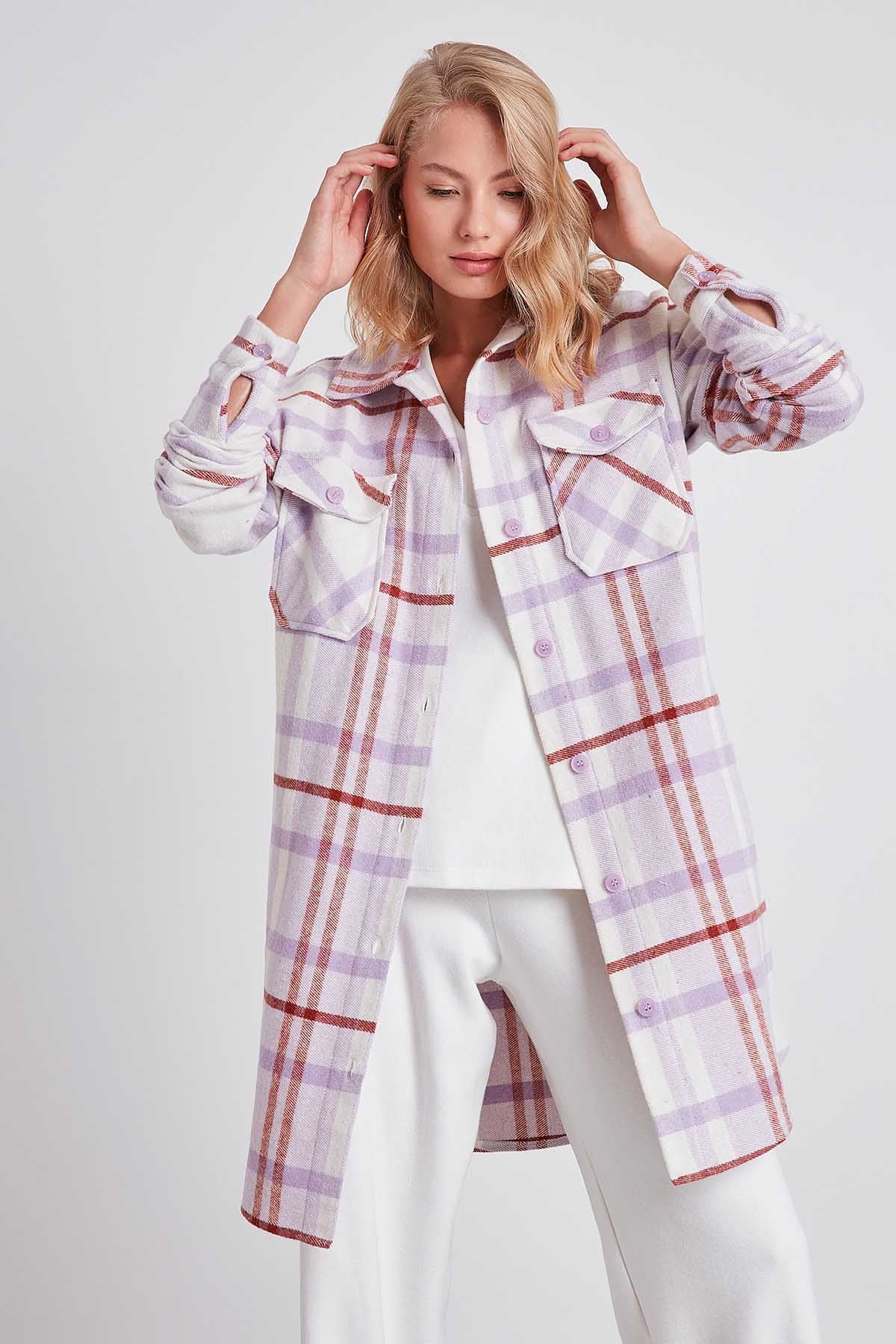 PLAID POCKET LUMBERJACK SHIRT DRESS