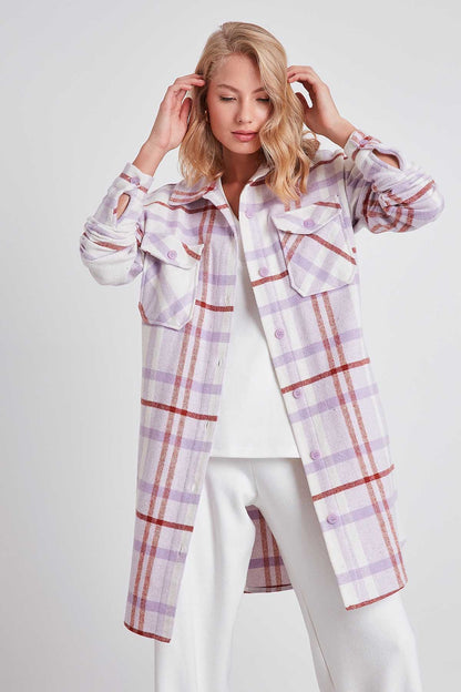 PLAID POCKET LUMBERJACK SHIRT DRESS