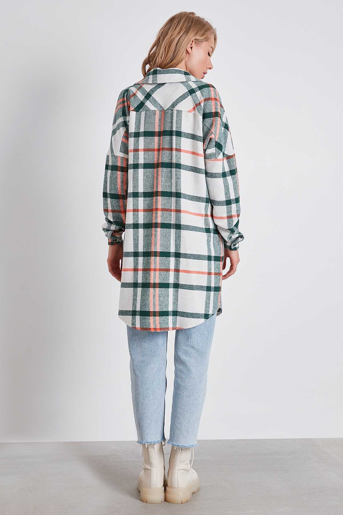 PLAID POCKET LUMBERJACK SHIRT DRESS