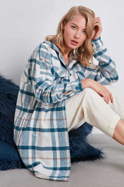 PLAID POCKET LUMBERJACK SHIRT DRESS