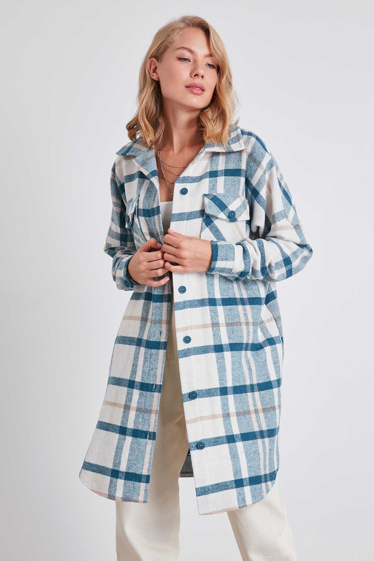 PLAID POCKET LUMBERJACK SHIRT DRESS