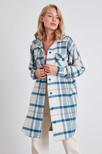 PLAID POCKET LUMBERJACK SHIRT DRESS