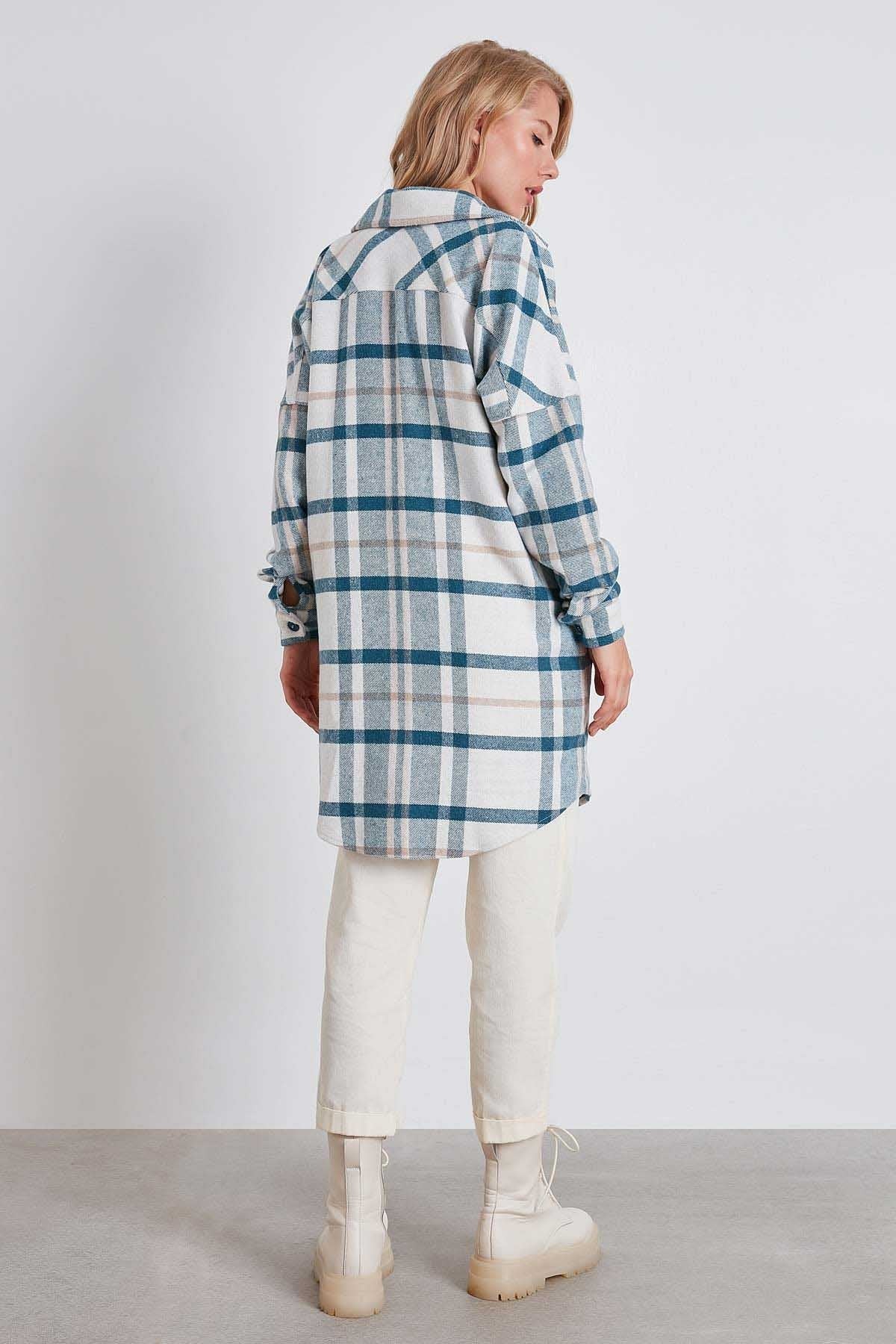 PLAID POCKET LUMBERJACK SHIRT DRESS