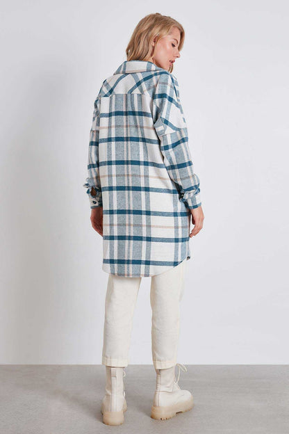 PLAID POCKET LUMBERJACK SHIRT DRESS
