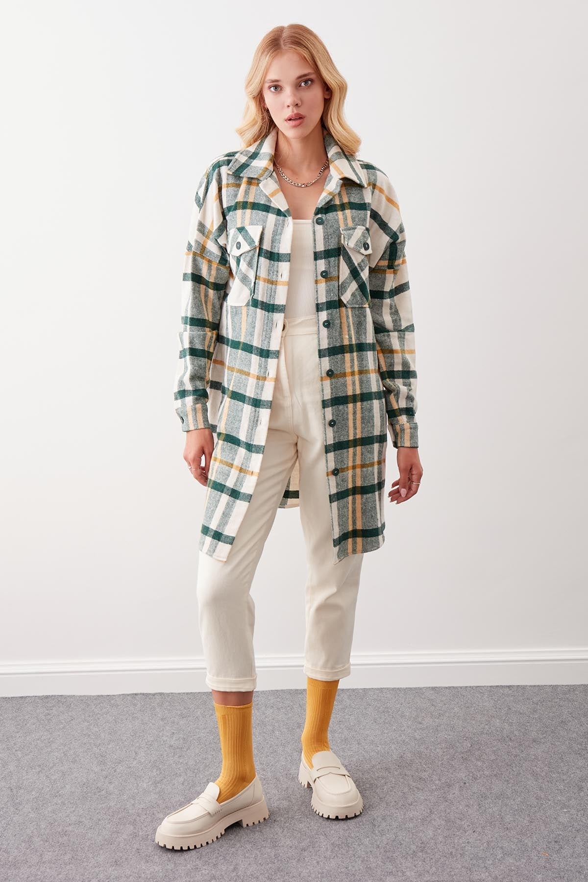 PLAID POCKET LUMBERJACK SHIRT DRESS
