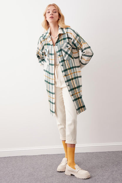 PLAID POCKET LUMBERJACK SHIRT DRESS