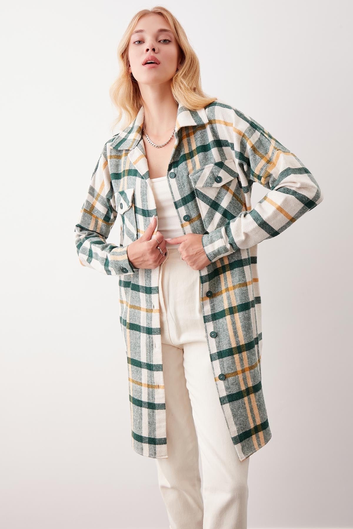 PLAID POCKET LUMBERJACK SHIRT DRESS