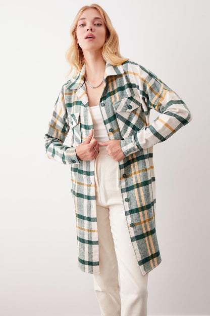 PLAID POCKET LUMBERJACK SHIRT DRESS