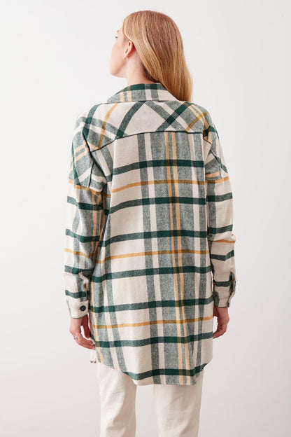 PLAID POCKET LUMBERJACK SHIRT DRESS