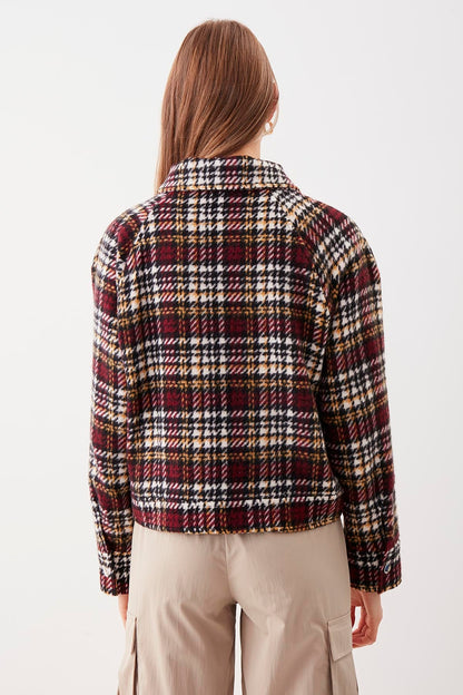 PLAID PATTERN POCKET JACKET