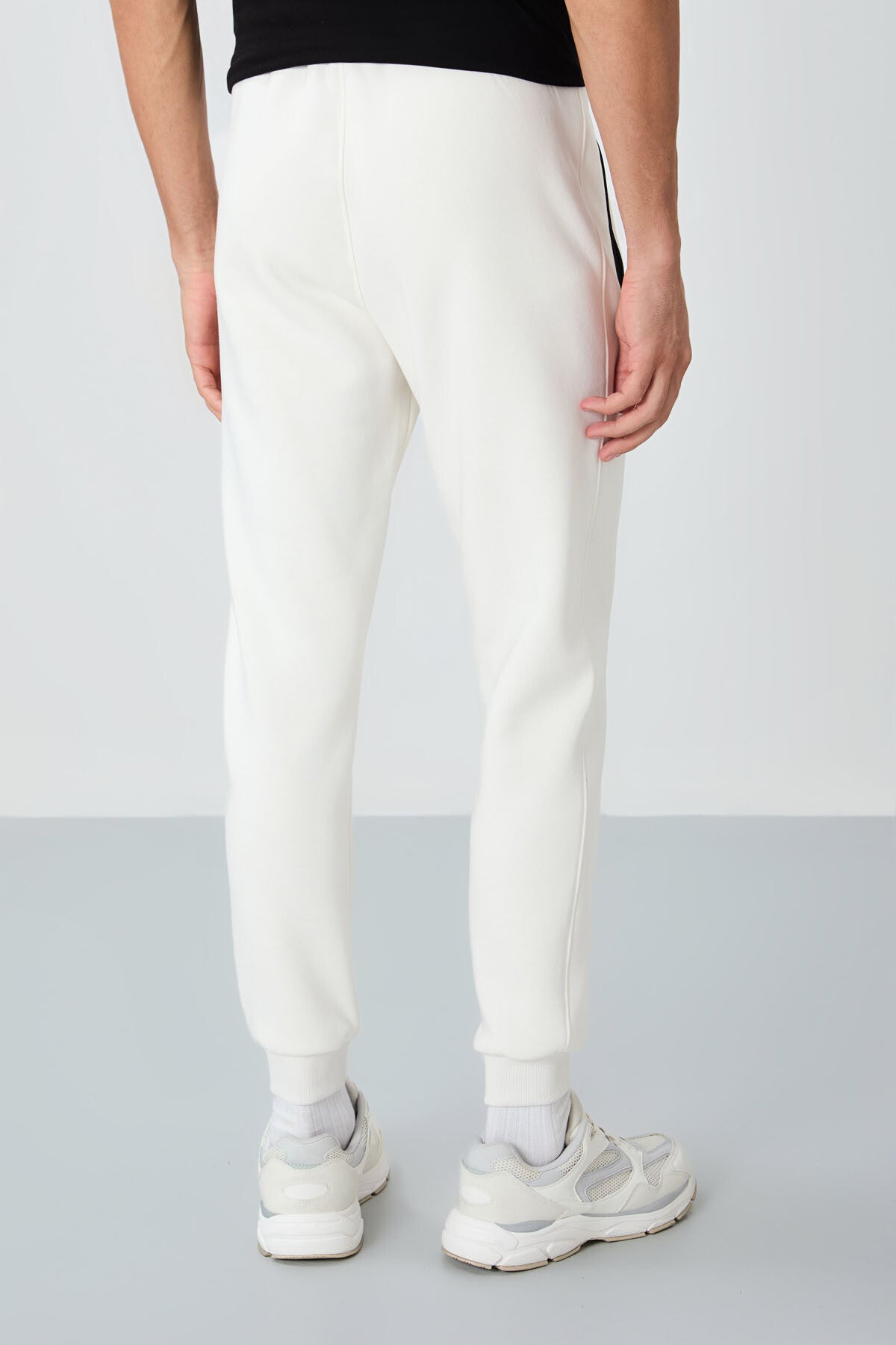 Cesar Ecru Beige Striped Men's Tracksuit Bottom - 84929