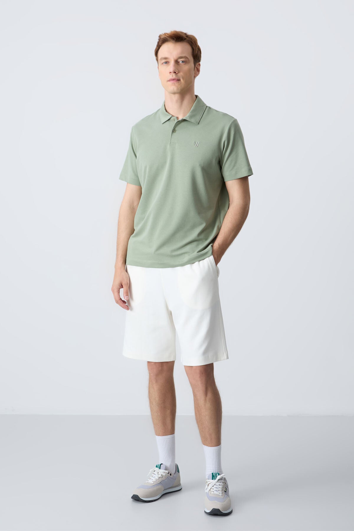 Beige Cotton Thick Soft Textured Standard Fit Basic Men's Shorts - 81275