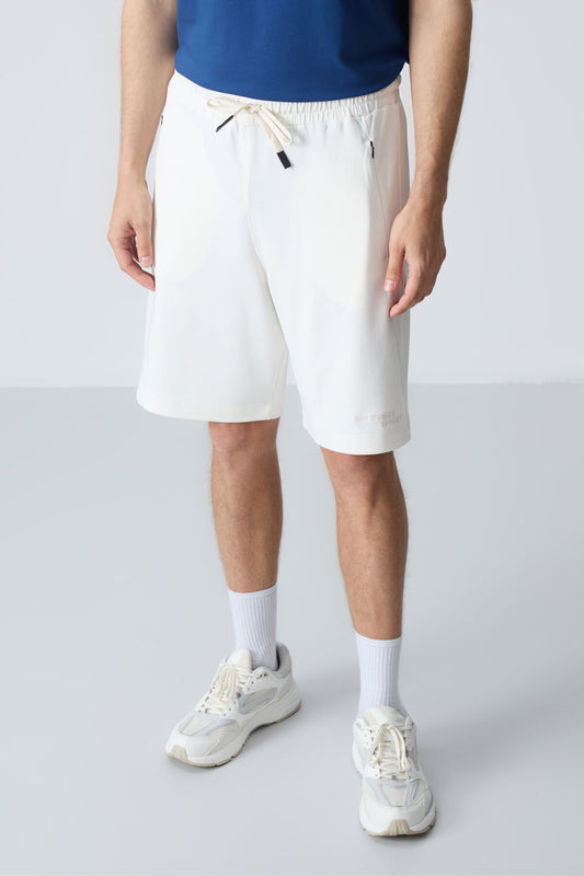 Beige Cotton Thick Soft Textured Standard Fit Basic Men's Shorts - 81276