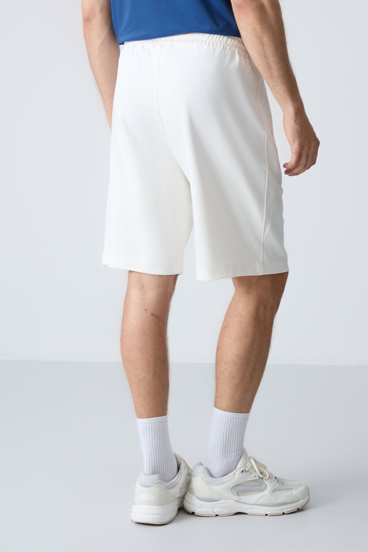 Beige Cotton Thick Soft Textured Standard Fit Basic Men's Shorts - 81276