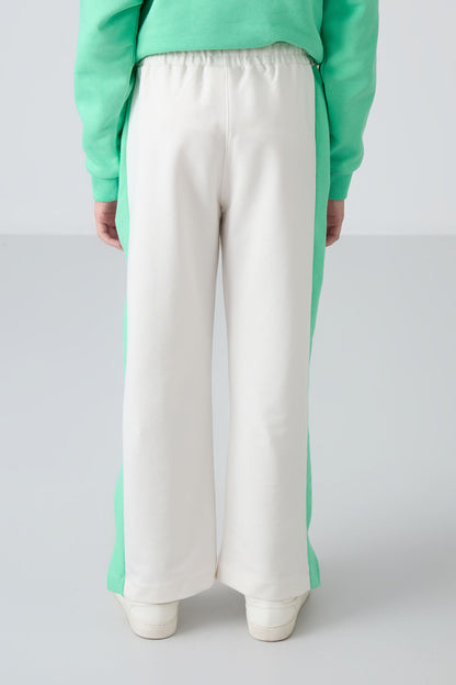 Ecru Slit Detailed Pocket Wide Leg Girls' Tracksuit Bottom - 75141
