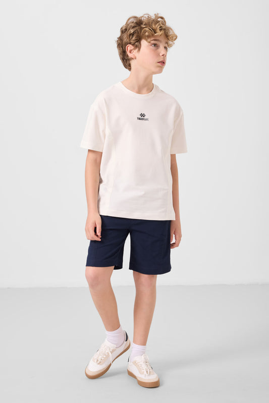 The oversized cotton oversized fit woven lightweight elastic Chino shorts set - 11276