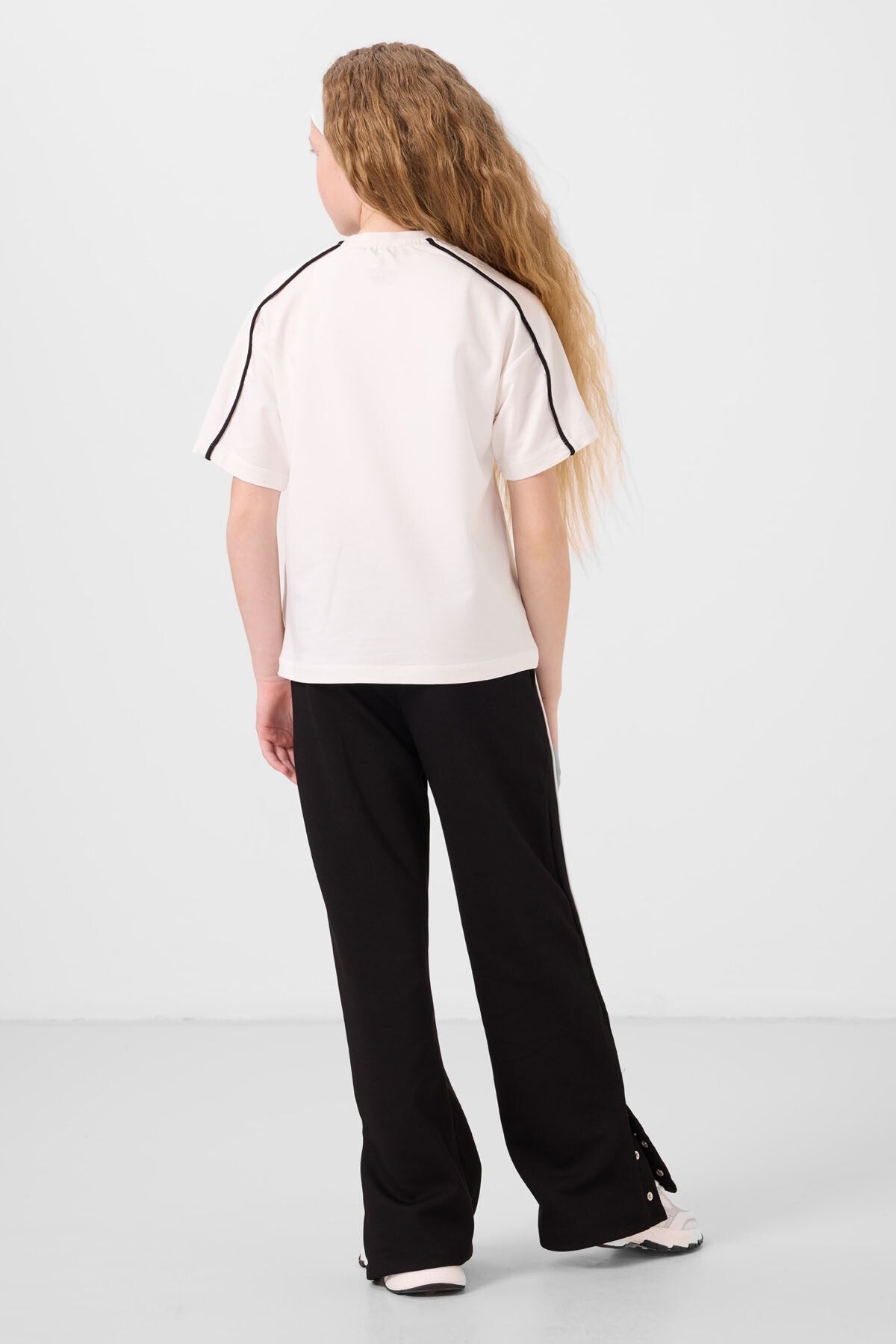 Black and brown O-collar printed wide sleeve detached detached Palazzo Tracksuit Set - 75172