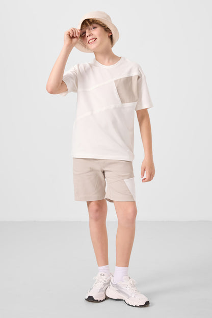 Oversized Fit Weaving Lightweight Flexible Chino Shorts Set - 11275