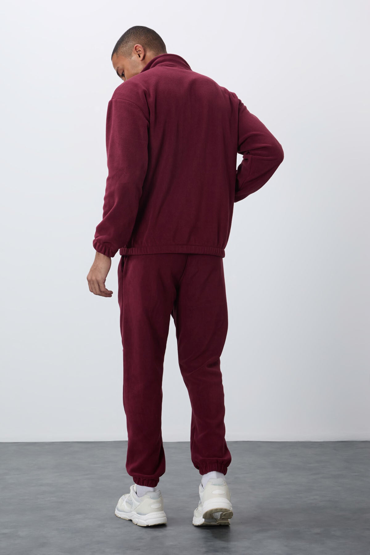 Purple Thick Soft Textured Comfort Fit Embroidered Men's Tracksuit Set - 85269