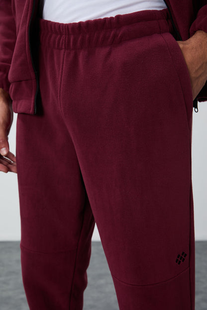 Purple Thick Soft Textured Comfort Fit Embroidered Men's Tracksuit Set - 85269