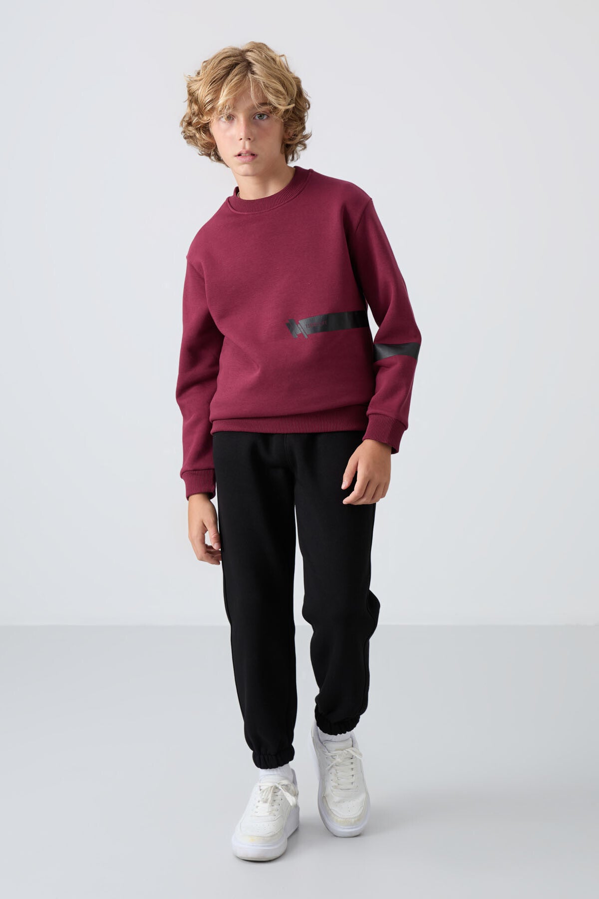 Purple Cotton Thick Fleece-Lined Soft Textured Standard Fit Printed Boys' Sweatshirt - 11238